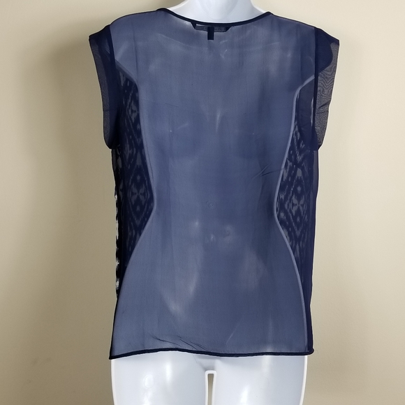 WGB by walter baker ikat / sheer back blouse - Picture 4 of 7